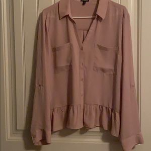 Express Blush long sleeve with peplum bottom